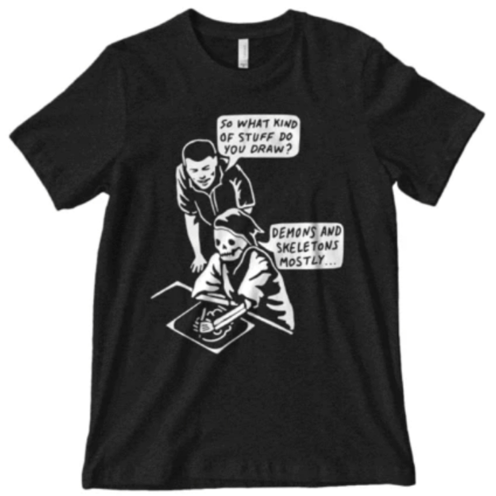 Demons and Skeletons Black T-Shirt in XS